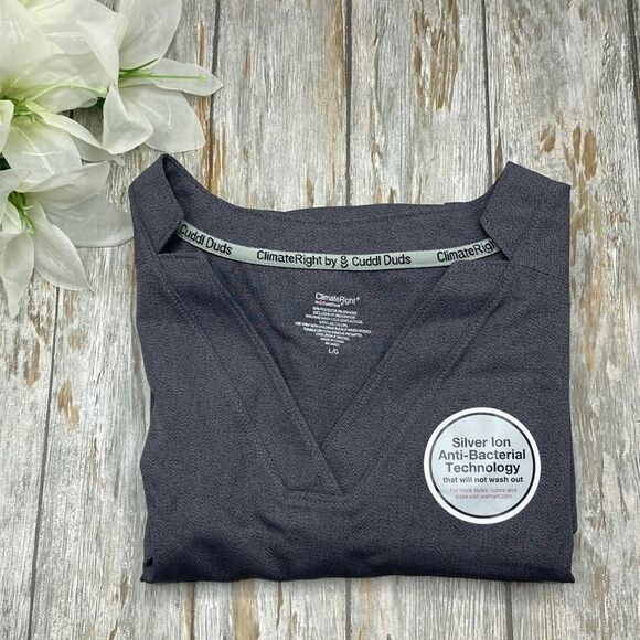 Women’s Scrub Woven Twill V-Neck Top Anti-Bacterial Technology Size L - Picture 2 of 5